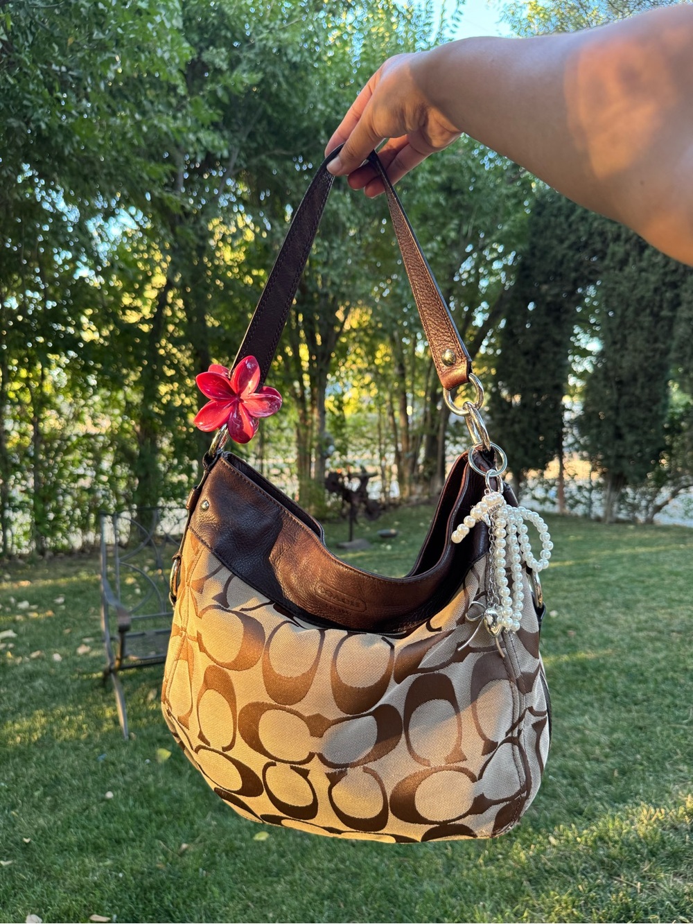 2010 Coach Signature Zoe Hobo Shoulder Bag - Picture 1 of 8
